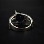Blue Sapphire Pear Moissanite Ring