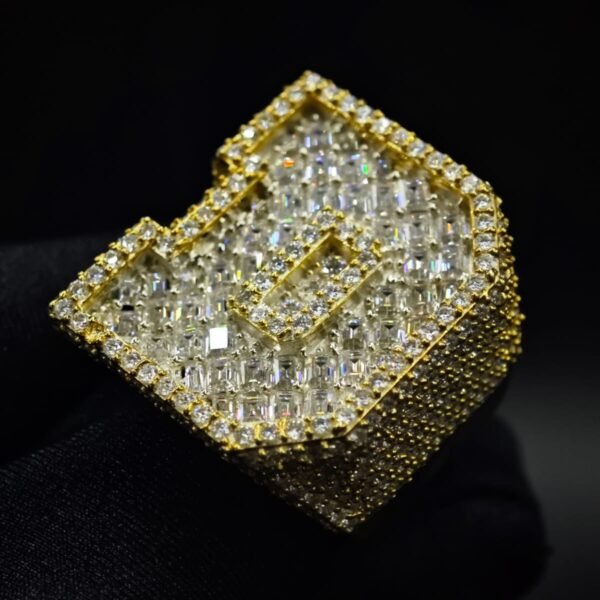 Custom Letter D Moissanite Signet Ring