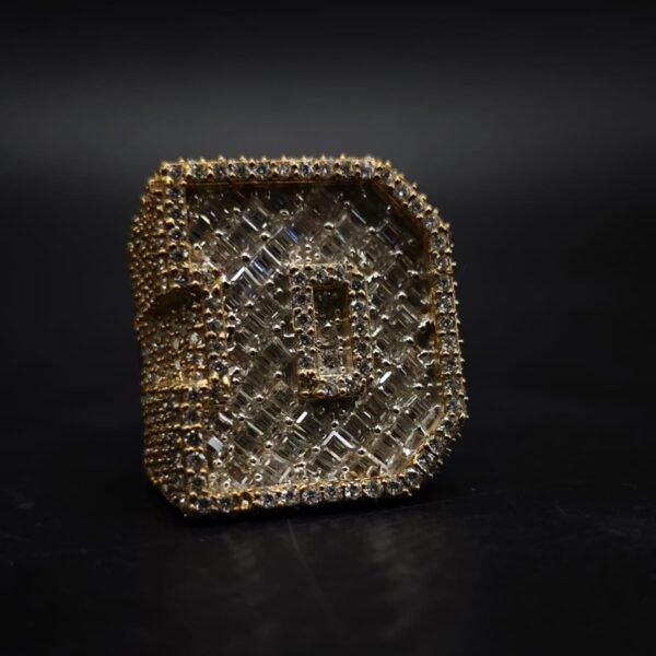 Custom Letter D Moissanite Signet Ring