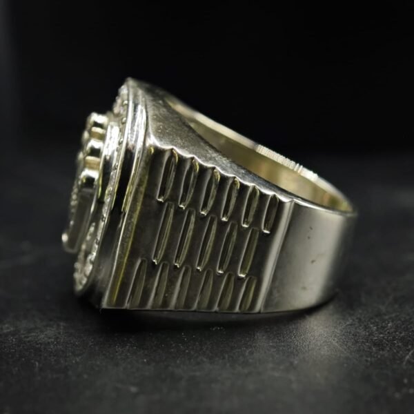 Crown Logo Moissanite Signet Ring
