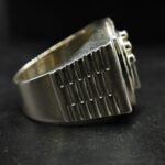 Crown Logo Moissanite Signet Ring