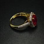 Luxury Red CZ Cocktail Ring for Women