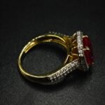 Luxury Red CZ Cocktail Ring for Women