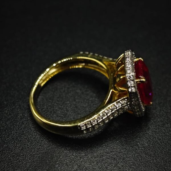 Luxury Red CZ Cocktail Ring for Women