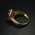 Luxury Red CZ Cocktail Ring for Women