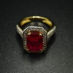 Luxury Red CZ Cocktail Ring for Women