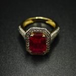 Luxury Red CZ Cocktail Ring for Women