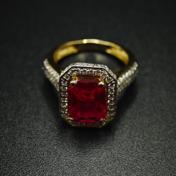 Luxury Red CZ Cocktail Ring for Women