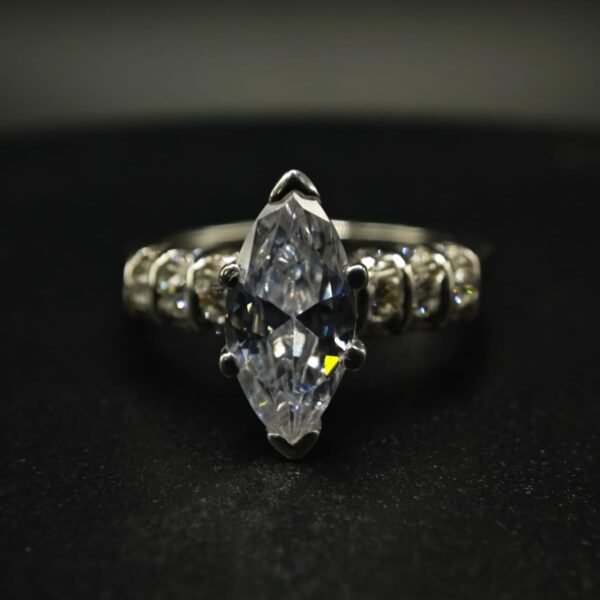 Elegant Clear CZ Marquise Cut Ring for Women