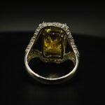 Moissanite Emerald Cut Citrine Ring