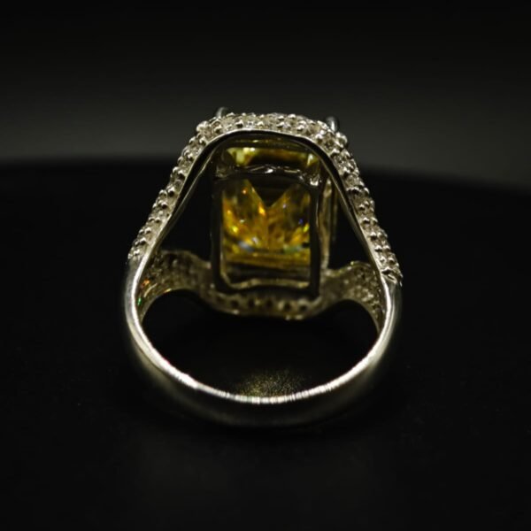 Moissanite Emerald Cut Citrine Ring