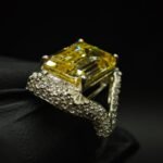 Moissanite Emerald Cut Citrine Ring