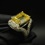 Moissanite Emerald Cut Citrine Ring