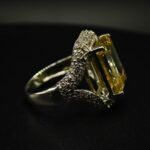 Moissanite Emerald Cut Citrine Ring