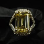 Moissanite Emerald Cut Citrine Ring