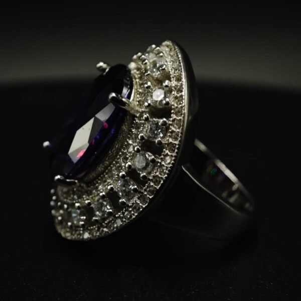 Amethyst Cushion Cut CZ Ring for Women