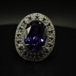 Amethyst Cushion Cut CZ Ring for Women