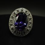Amethyst Cushion Cut CZ Ring for Women