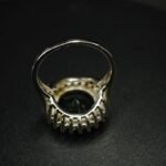 Green Cubic Zirconia Halo Ring
