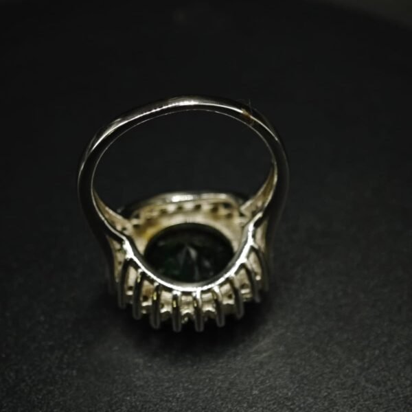Green Cubic Zirconia Halo Ring