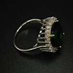 Green Cubic Zirconia Halo Ring