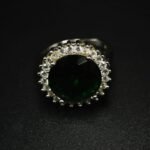Green Cubic Zirconia Halo Ring