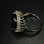 Green Cubic Zirconia Halo Ring