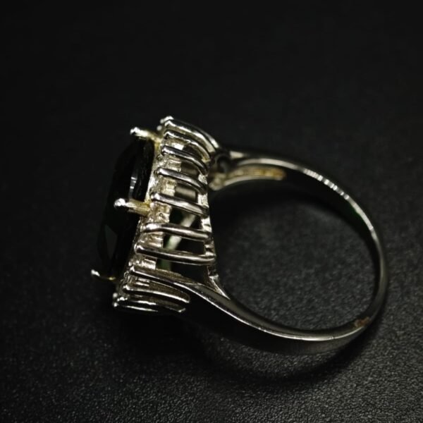 Green Cubic Zirconia Halo Ring