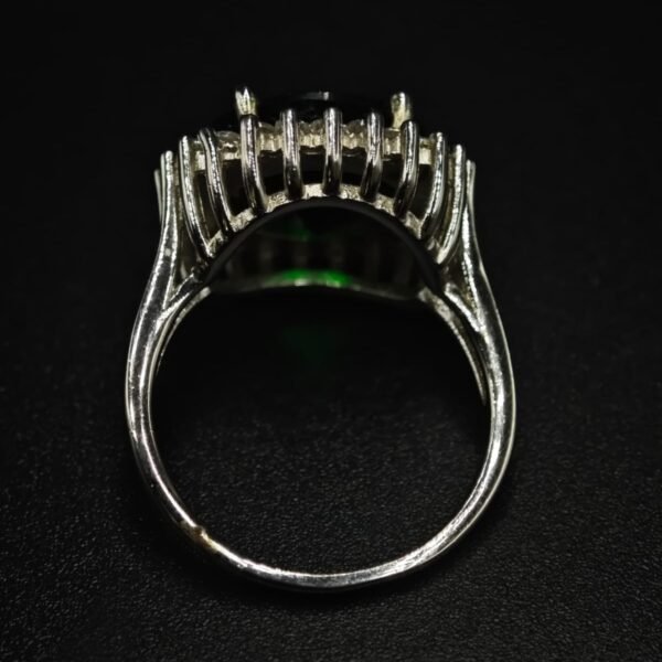 Green Cubic Zirconia Halo Ring