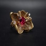 Ruby Red Floral Statement Ring