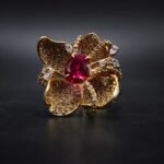 Ruby Red Floral Statement Ring