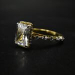Radiant Emerald Cut Moissanite Engagement Ring