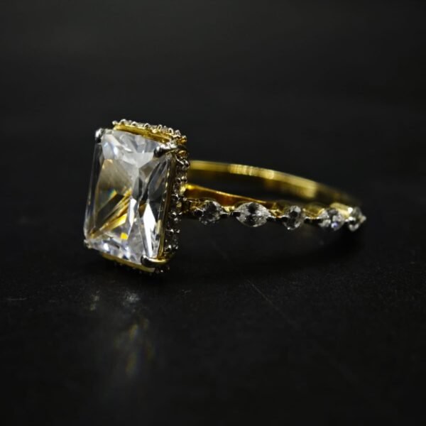 Radiant Emerald Cut Moissanite Engagement Ring