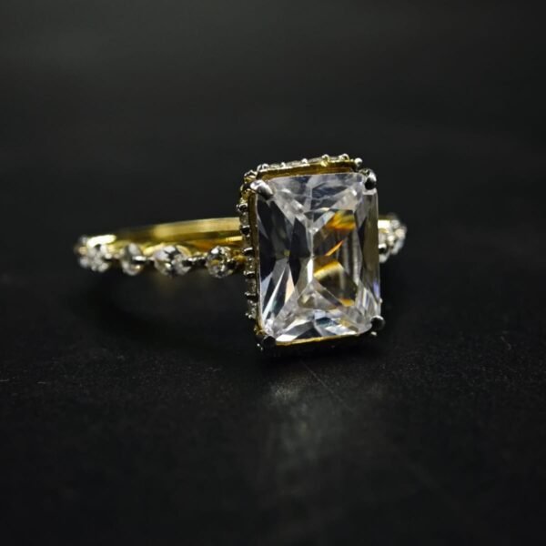 Radiant Emerald Cut Moissanite Engagement Ring