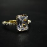Radiant Emerald Cut Moissanite Engagement Ring