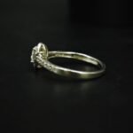 Oval Cut White and Yellow CZ Halo Ring