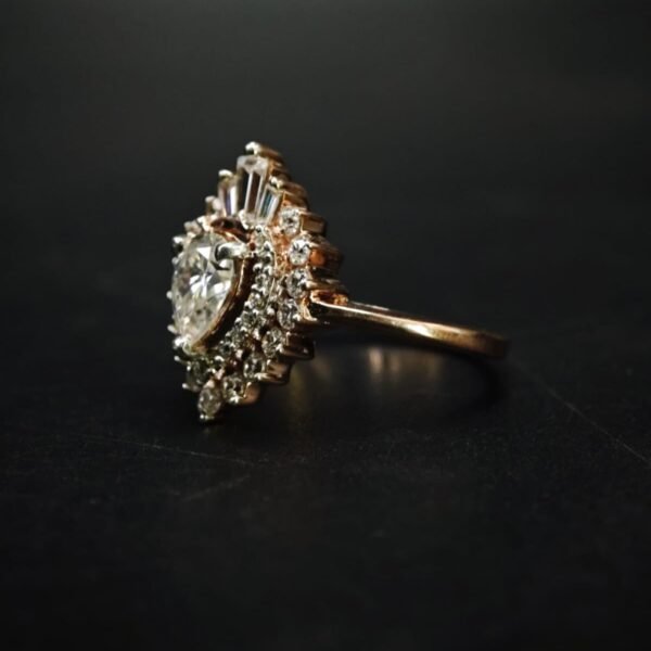 Heart Cut Moissanite Cluster Engagement Ring