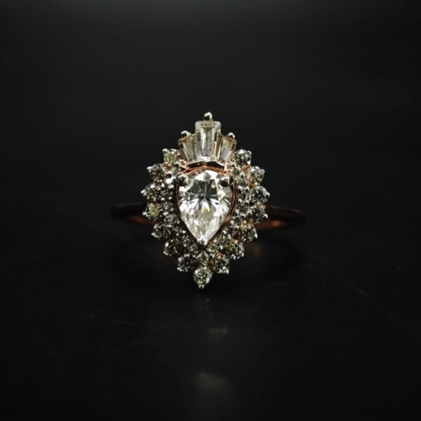 Heart Cut Moissanite Cluster Engagement Ring