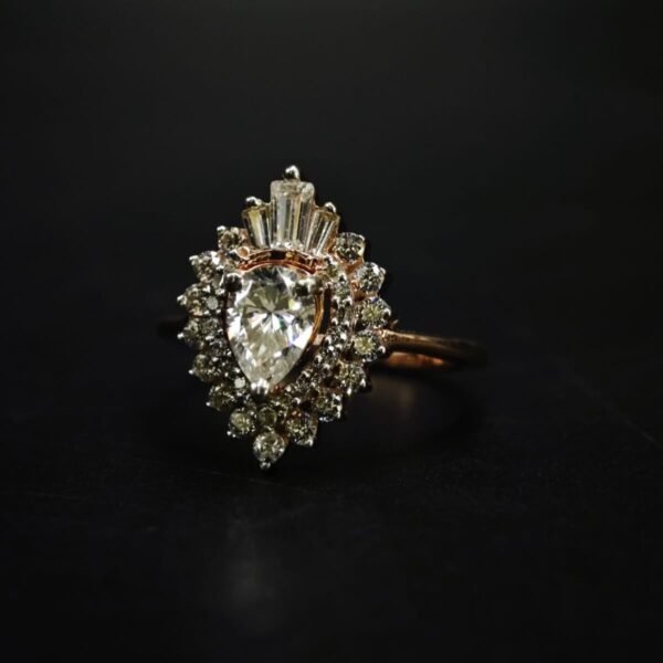 Heart Cut Moissanite Cluster Engagement Ring