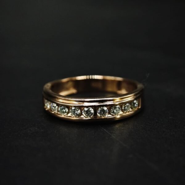 Moissanite Round Cut Band Ring