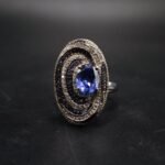 CZ Royal Blue Sapphire Spiral Ring
