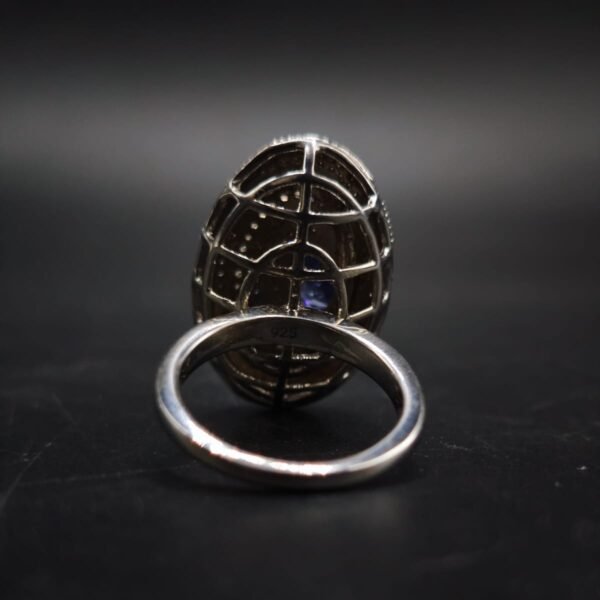 CZ Royal Blue Sapphire Spiral Ring