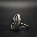 CZ Royal Blue Sapphire Spiral Ring