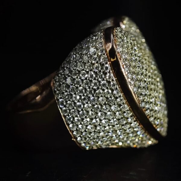 Women's Wear Pave Heart Moissanite Ring