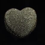 Women's Wear Pave Heart Moissanite Ring