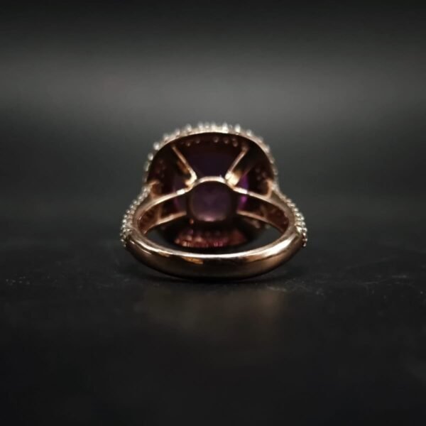 Cushion Cut Pink CZ Statement Ring