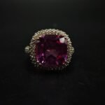 Cushion Cut Pink CZ Statement Ring
