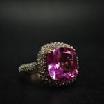 Cushion Cut Pink CZ Statement Ring
