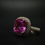 Cushion Cut Pink CZ Statement Ring