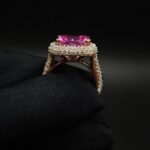 Cushion Cut Pink CZ Statement Ring